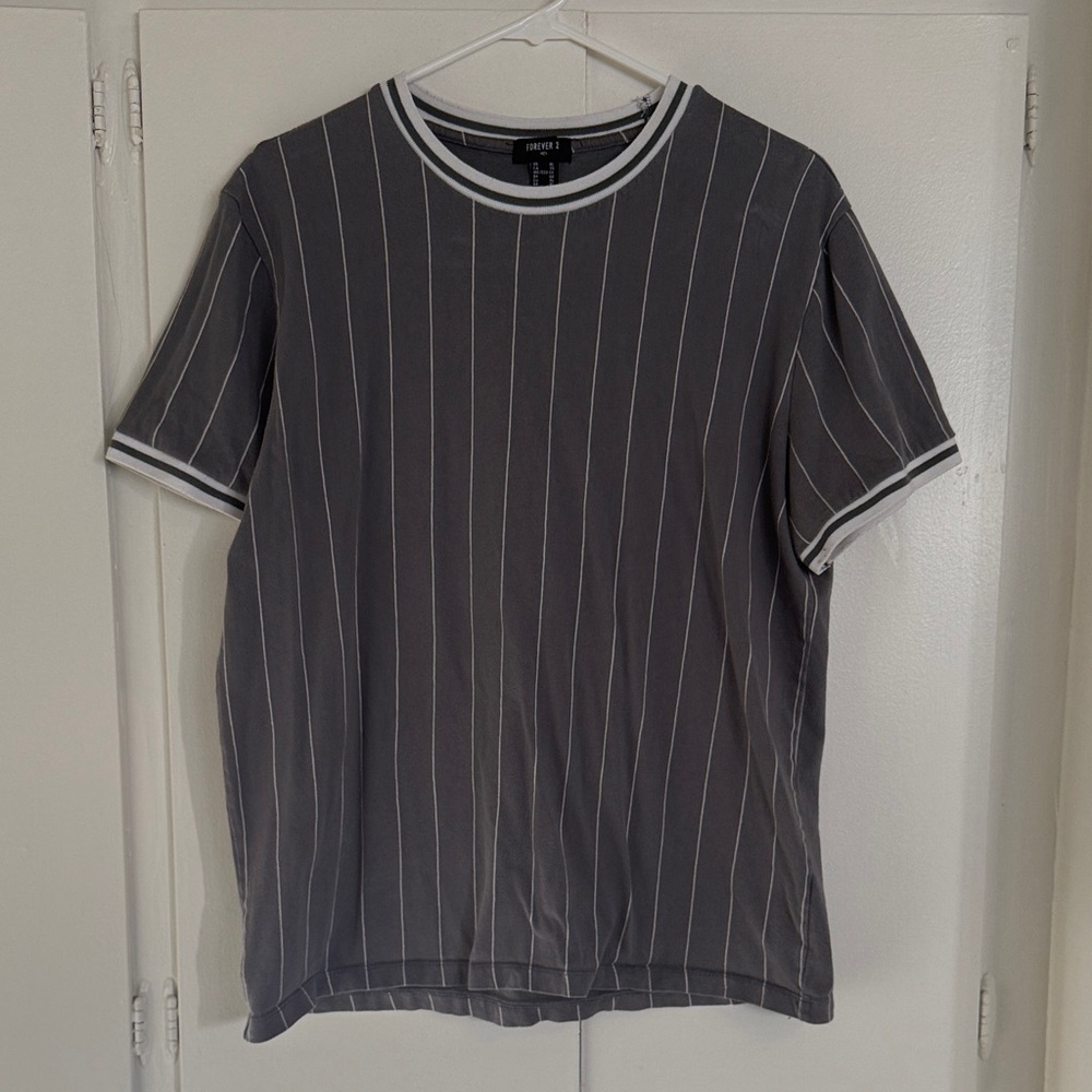 Forever 21 Charcoal Pinstripe Tee